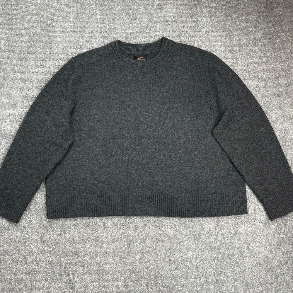 Quince 100% Mongolian Cashmere Oversized Sweater Womens XL Charcoal Gray